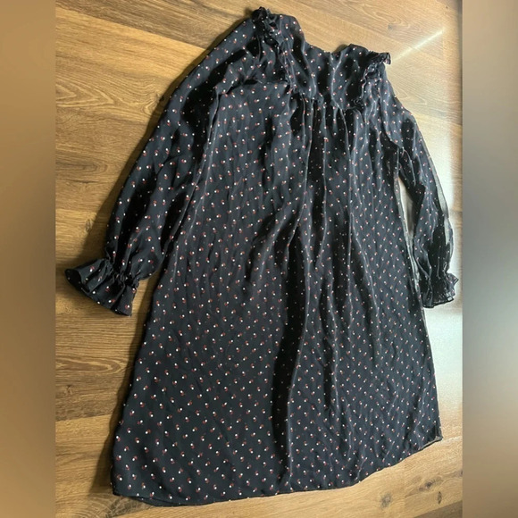 🍂 French Connection Navy Peasant Dress – Boho Cottagecore Vibes - Picture 10 of 12